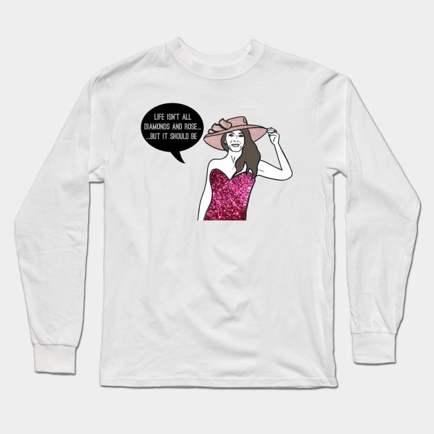 Diamonds and Rosé Long Sleeve T-Shirt by Katsillustration